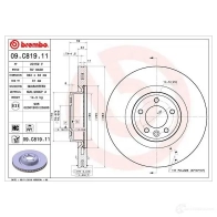 Тормозной диск BREMBO 1438329949 LGF DFMX 09.C819.11 - Изображение 2