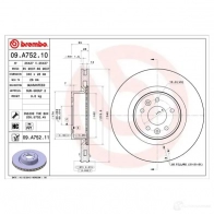Тормозной диск BREMBO I43JO E 791421 8020584214978 09.A752.11 - Изображение 2