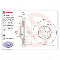 Тормозной диск BREMBO 09.9442.11 790931 8020584029183 PPB BS - Изображение 4