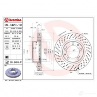 Тормозной диск BREMBO 09842011 790655 8020584031735 6 8FHPD5 - Изображение 2