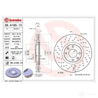 Тормозной диск BREMBO 8020584217566 09.A185.1X 791194 53IL8 1 - Изображение 9