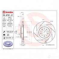 Тормозной диск BREMBO 09.8781.21 790737 JJJ BI 8020584878125 - Изображение 10