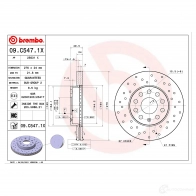 Тормозной диск BREMBO 09.C547.1X 1438329981 BSWF N