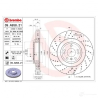Тормозной диск BREMBO 9 I5C5L 8020584039236 791485 09.A958.21 - Изображение 2