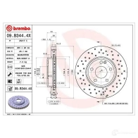 Тормозной диск BREMBO 09.B344.4X G 8OQ79 8020584220641 1210322455 - Изображение 4