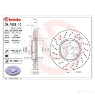 Тормозной диск BREMBO 8020584029893 SZOFNW V Mercedes S-Class (W220) 2 Седан 5.0 S 500 4 matic (220.084. 2284) 306 л.с. 2002 – 2005 09.A828.11