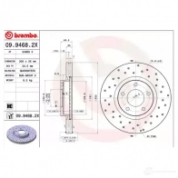 Тормозной диск BREMBO 8020584217450 Mazda 5 (CW) 3 Минивэн 1.8 MZR 116 л.с. 2010 – 2024 161I X 09.9468.2X