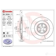 Тормозной диск BREMBO 09.D434.11 PAKG 2E 1438329993