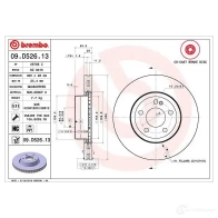 Тормозной диск BREMBO 09.D526.13 8020584226209 QCWAP L 1422939121 - Изображение 5