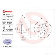 Тормозной диск BREMBO 08492914 8020584012321 0A QXHK 789166 - Изображение 4