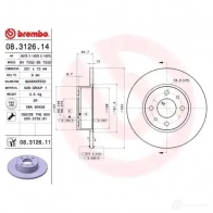 Тормозной диск BREMBO 789064 8020584213926 CZ0UG1 F 08.3126.11 - Изображение 2
