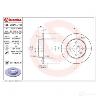 Тормозной диск BREMBO 8020584027233 789438 08.7626.11 8UZJK QD - Изображение 4