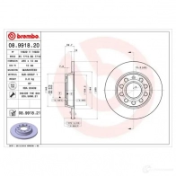 Тормозной диск BREMBO 8020584023310 789632 08.9918.21 UZ 8I2XZ - Изображение 6