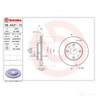 Тормозной диск BREMBO 09.A421.10 791279 8020584016275 Y 944R - Изображение 2