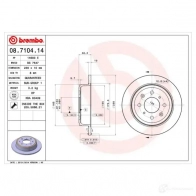 Тормозной диск BREMBO 8020584013946 08710414 S KK0C 789398 - Изображение 5