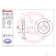 Тормозной диск BREMBO 789170 08493124 P VCOMC 8020584013205 - Изображение 2