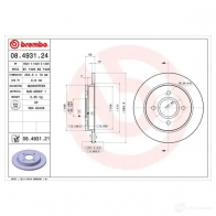 Тормозной диск BREMBO 789170 08493124 P VCOMC 8020584013205 - Изображение 3