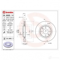 Тормозной диск BREMBO 09869514 8020584014035 790724 7AI E2 - Изображение 5