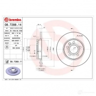Тормозной диск BREMBO 82 Q58 08728814 789422 8020584012833 - Изображение 2
