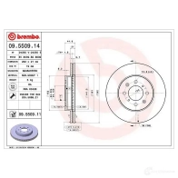Тормозной диск BREMBO 09.5509.11 8020584031575 790138 Y52 NZI - Изображение 2