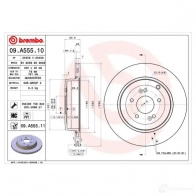 Тормозной диск BREMBO 15U0 A9 8020584213629 09a55510 791341 - Изображение 2
