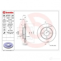 Тормозной диск BREMBO 790309 9L1 5118 09.6727.34 8020584013137 - Изображение 7