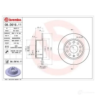 Тормозной диск BREMBO 1438330026 S9PI W 08.D616.11 - Изображение 2