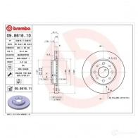 Тормозной диск BREMBO 09.8616.11 790687 8020584210307 PA JP7 - Изображение 8