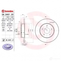 Тормозной диск BREMBO 789570 8020584214077 08946121 AYJ2 5 - Изображение 2