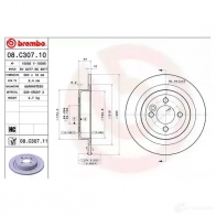 Тормозной диск BREMBO 08.C307.11 8020584220924 56XO PA 789890 - Изображение 3