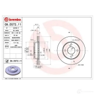 Тормозной диск BREMBO XTS95 R 09d57211 1438330030