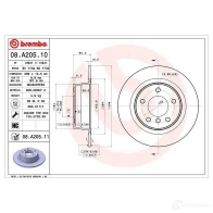 Тормозной диск BREMBO YCB KG 8020584026427 789674 08.A205.11 - Изображение 5