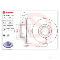 Тормозной диск BREMBO 8020584738221 ZBK YDLA 790492 09738220 - Изображение 2