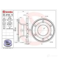 Тормозной диск BREMBO 1438330042 09673510 WW L2RS