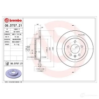 Тормозной диск BREMBO CIO S19 1438330043 08.D757.21