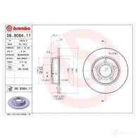 Тормозной диск BREMBO 789524 8020584015612 08.9084.11 36Y O1UY - Изображение 4