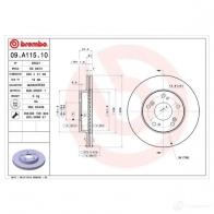 Тормозной диск BREMBO 791176 09.A115.10 8020584024379 2KNS 6S - Изображение 2