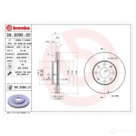 Тормозной диск BREMBO 8020584214046 789934 7 89WF 09.3090.21 - Изображение 5