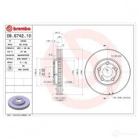 Тормозной диск BREMBO UZ0W RW 8020584674215 790318 09674210 - Изображение 2