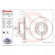Тормозной диск BREMBO 8020584879313 3 MEJF 790738 09879310