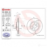 Тормозной диск BREMBO 09.5802.21 790245 2 U9QT 8020584210116 - Изображение 5