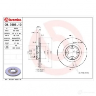 Тормозной диск BREMBO 8020584690819 09690810 790389 7 KEAGV7