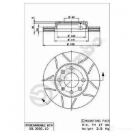 Тормозной диск BREMBO 09309075 789935 Z180 1J 8020584011249 - Изображение 2