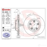Тормозной диск BREMBO 09.A063.11 EHEL CC 8020584015551 791164 - Изображение 2