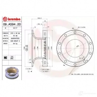 Тормозной диск BREMBO 8020584216873 791348 09a59420 LEQY V - Изображение 1