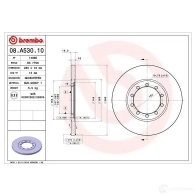 Тормозной диск BREMBO 8020584019344 H3K AQR4 08.A530.10 789732 - Изображение 2
