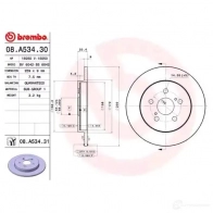 Тормозной диск BREMBO QXHG3 Y 8020584210581 08.A534.31 789740 - Изображение 2