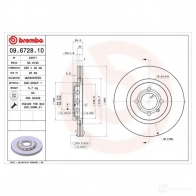 Тормозной диск BREMBO KG 9M2 09.6728.10 8020584672815 790311 - Изображение 4