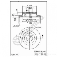 Тормозной диск BREMBO 790285 8020584591925 09.5919.20 3N F6P