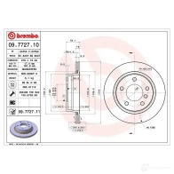 Тормозной диск BREMBO 8020584025468 09.7727.11 790534 QSN 1AC - Изображение 4